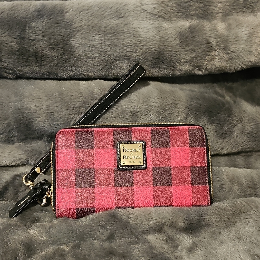 Dooney & Bourke Red and Black Checkered Wristlet